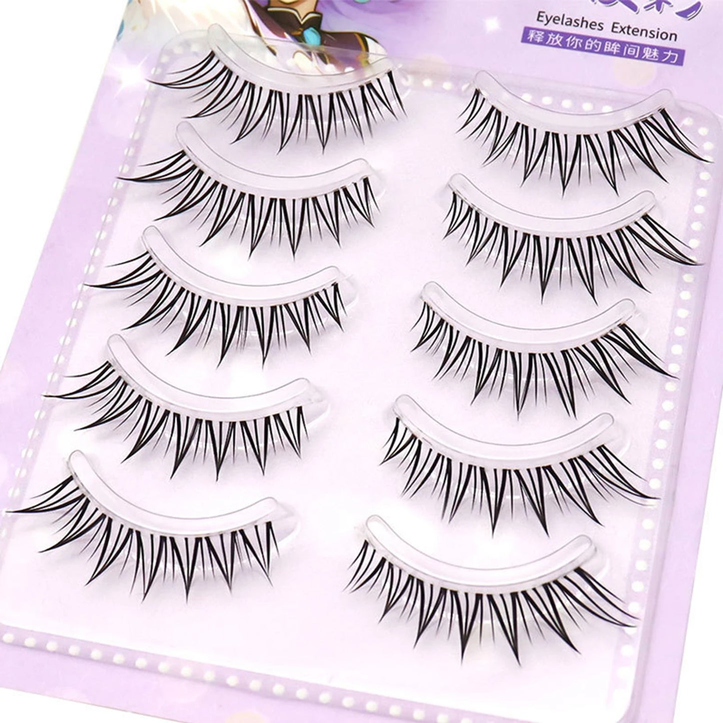 5pair Foxes False Eyelashes Full Strip Clear Thin Band Design Dense Natural Eyelash Extension For Daily Makeup Party Photography Peaceful Pleasures Health and Wellness