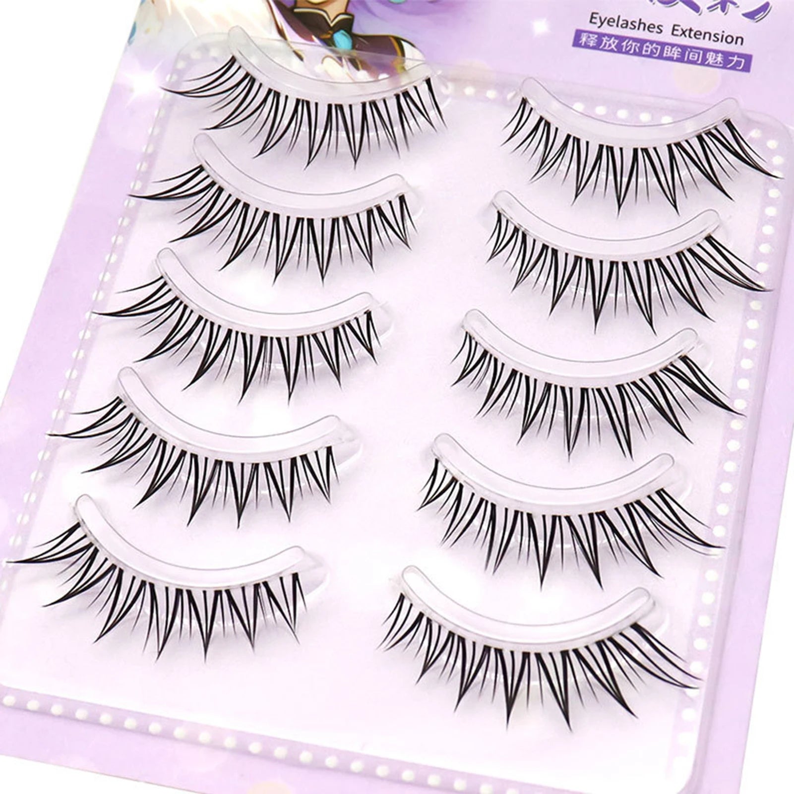 5pair Foxes False Eyelashes Full Strip Clear Thin Band Design Dense Natural Eyelash Extension For Daily Makeup Party Photography Peaceful Pleasures Health and Wellness