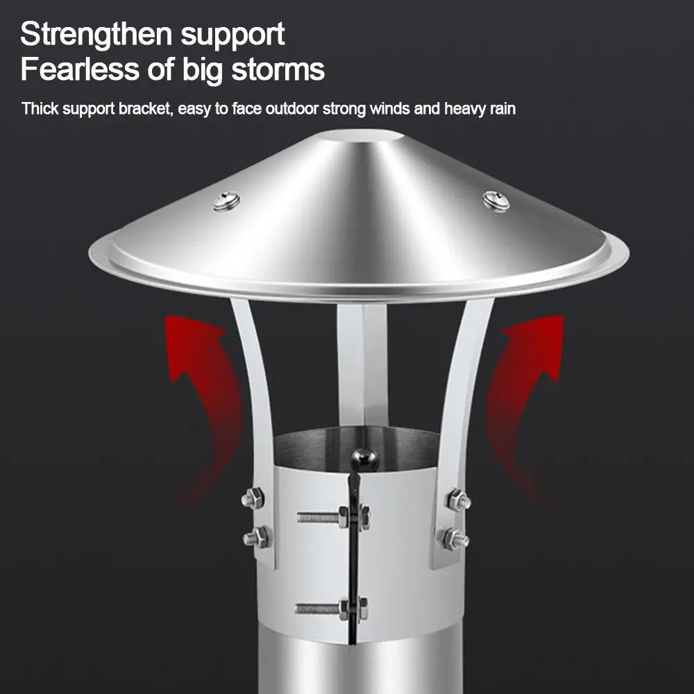 Stainless Steel Chimney Rain Cap 75–160mm | Exhaust Vent Hood