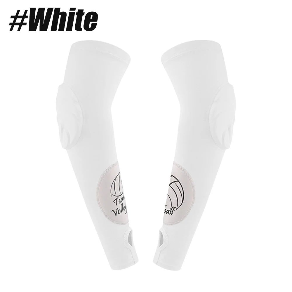WEFITON Volleyball Arm Sleeves with EVA Pads & Thumbhole Volleyball Arm Sleeves Peaceful Pleasures Health and Wellness White-1Pair XL