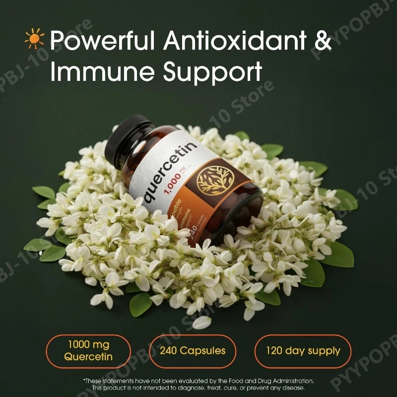 Quercetin 1000mg Dihydrate Supplement – 240 Capsules | Immune
