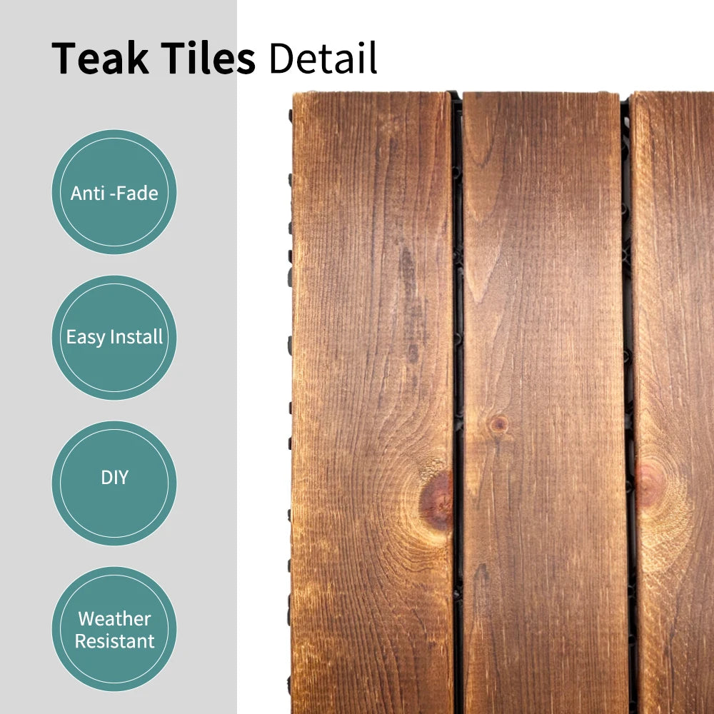 30PCS Outdoor Ground Decoration Of Household Splicing Solid Wood Flooring, Terrace, Courtyard, Balcony Renovation Peaceful Pleasures Health and Wellness
