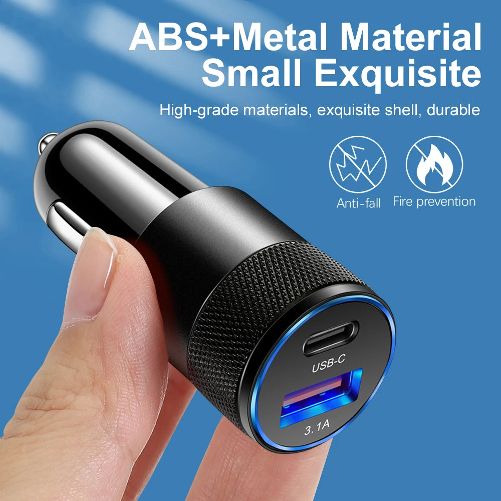 66W USB-C Car Charger PD Fast Charge – iPhone Samsung Xiaomi