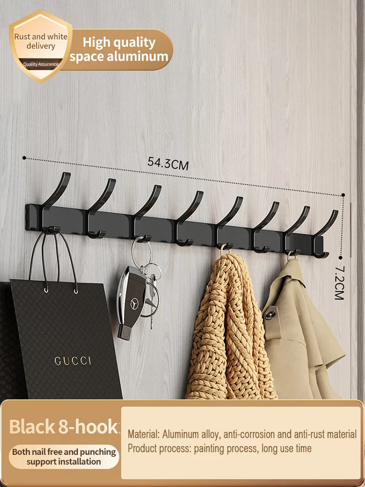 YUNJIEYA 6-Hook Aluminum Wall Hook | Robe & Door Hanger