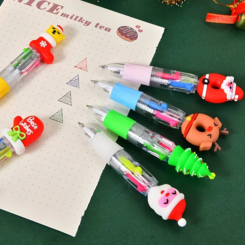Mini Christmas 4-Color Ballpoint Pens | Set of 4, 8 or 12