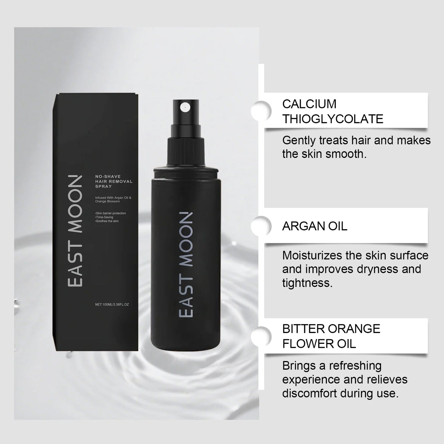 East Moon Men's Depilatory Spray – Gentle & Skin-Friendly