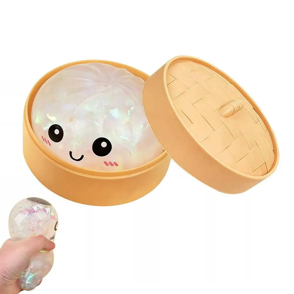 Colorful Crystal Buns Stress Relief Squeeze Toy Peaceful Pleasures Health and Wellness White