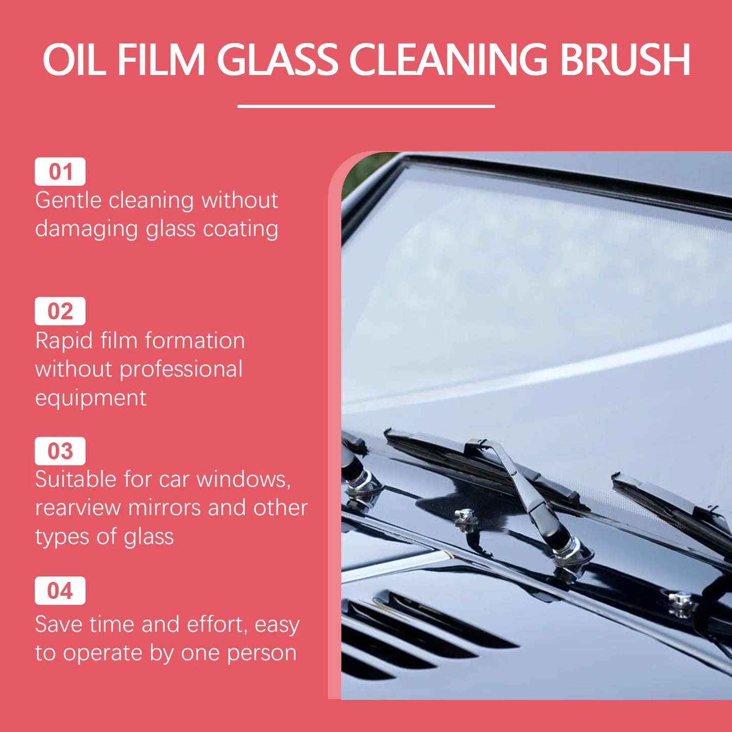 RayHong Car Glass Cleaning Kit – Wash, Sponge & Towel 100ml