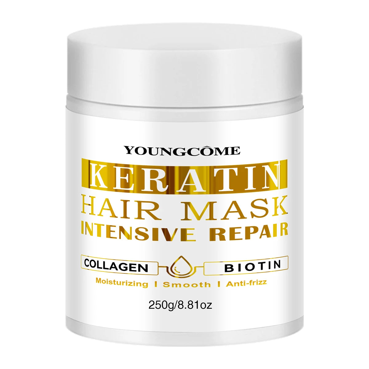 Keratin Hair Treatment Deep Repair Moisturizing Conditioning Hair Mask Essence Conditioner Treatment Dry Damaged Hair Care Peaceful Pleasures Health and Wellness 250g