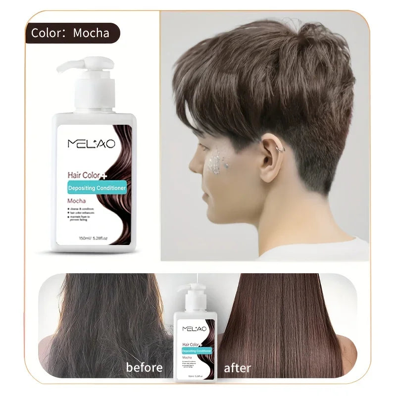 MELAO Hair Dye - Semi Permanent Hair Color Depositing Conditioner, Cruelty-free Peaceful Pleasures Health and Wellness mocha