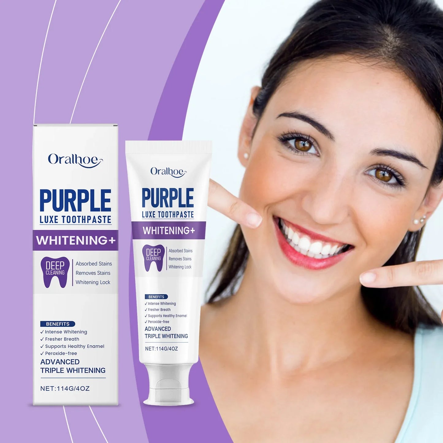 Hydroxyapatite Purple Toothpaste – Mint Color Correcting 114g