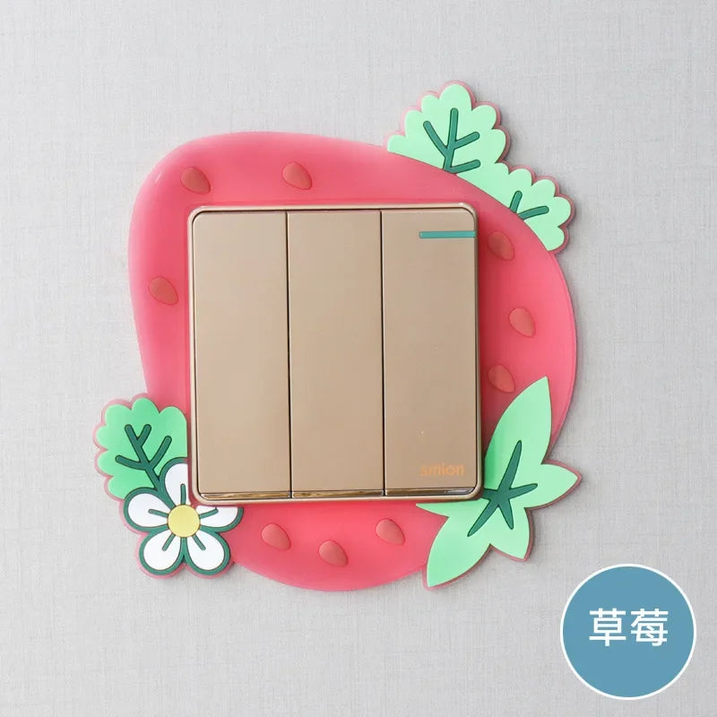 1pcs Children Bedroom Switch Stickers Home Decoration Luminous Silicone Switch Covers Kawaii Cartoon Animals Switch 3D Stickers Peaceful Pleasures Health and Wellness type25