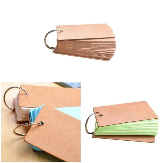 Notepad,Portable Buckle Binder Notes Flash Cards Memo Pads Diy Blank Card Simplified And Blank Student English Vocabulary Book, Peaceful Pleasures Health and Wellness