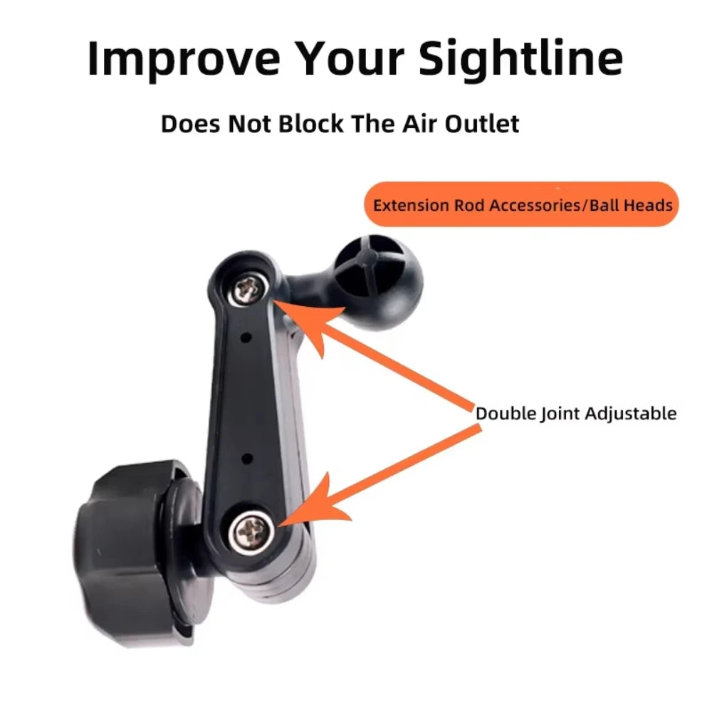Car Phone Holder Extension Rod | 17mm Universal Ball Head Vent