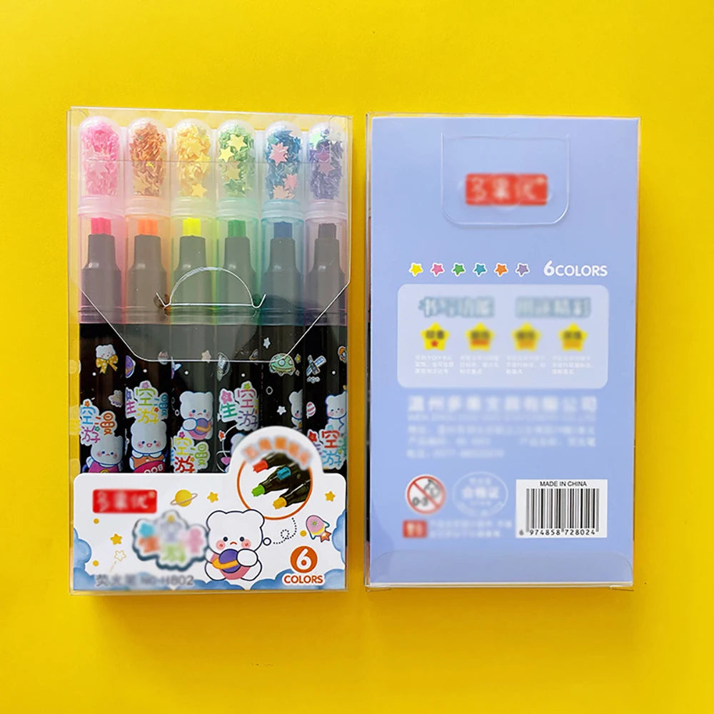 Cute Star Stamp Highlighter Art Marker DIY Hand Account Pen Office