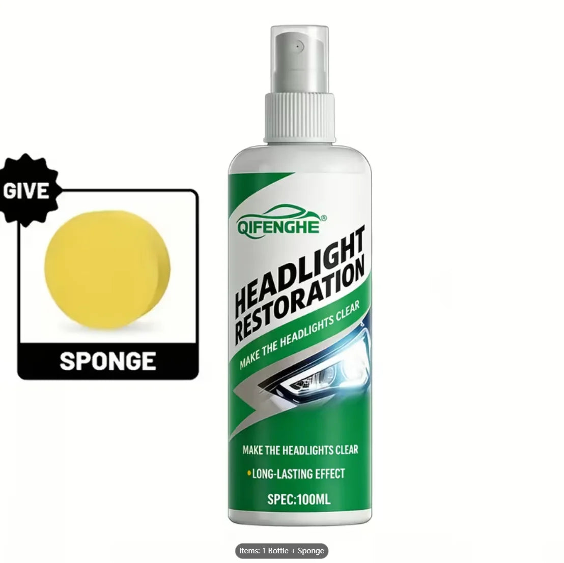 Car Headlight Restoration Spray – Cleaner & Restorer