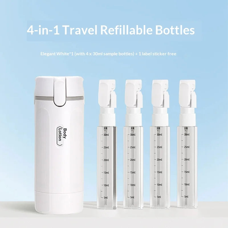 4 in 1 Travel Dispenser Portable Travel Bottles Leak Proof Leakproof Travel Container for Perfume Shampoo Conditioner Lotion Peaceful Pleasures Health and Wellness
