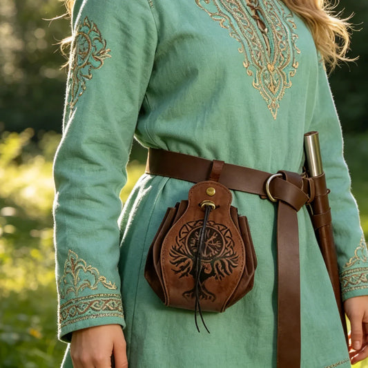 Viking-style Medieval Pouch That Can Be Hung Belt Men's Coin Purse Peaceful Pleasures Health and Wellness