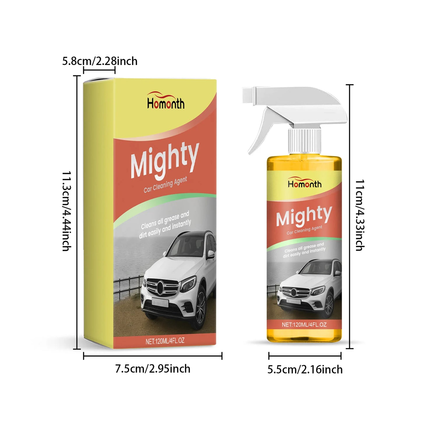 Homonth Mighty Car Cleaner Spray – All-in-One 120ml