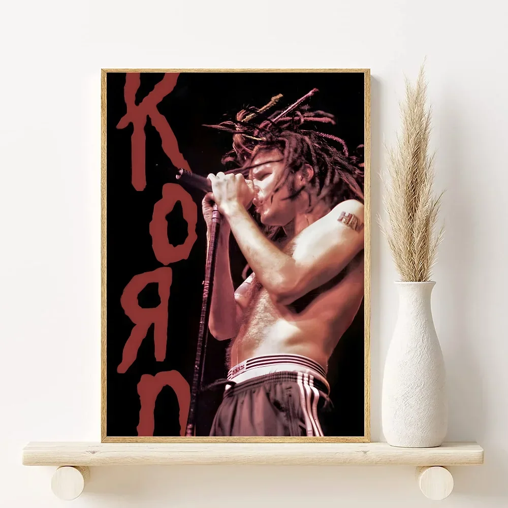 1pc Korn Rock Band Music Poster, Minimalist Aesthetics Canvas Painting Print for Living Room Modern Home Decor Peaceful Pleasures Health and Wellness z9 40x50cm Unframed
