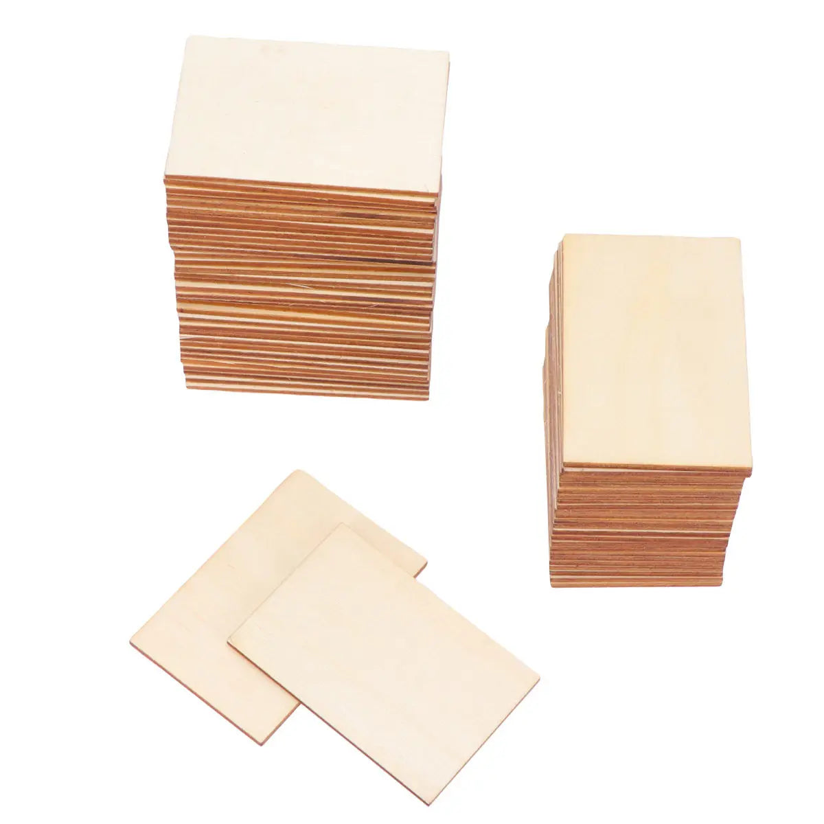 60Pcs Wooden Slices 7.6x5.1cm Right Angle Rectangular Wood Chips Smooth Lightweight DIY Handicraft Accessories for Wall Decor Peaceful Pleasures Health and Wellness