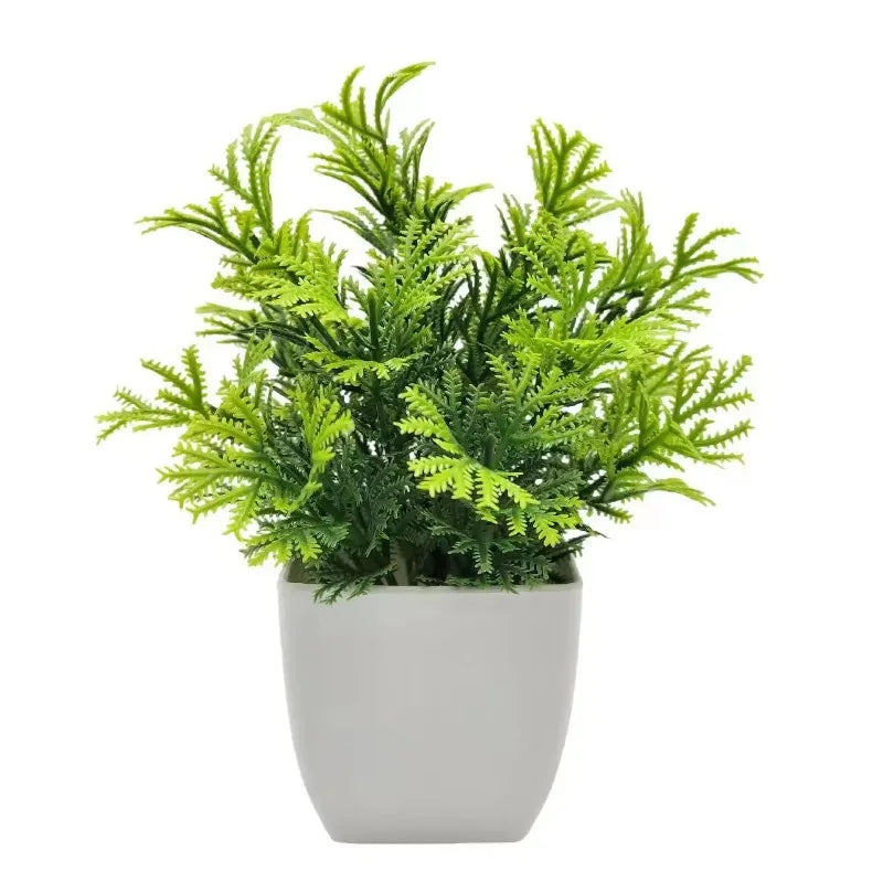 1PC Artificial Plant with Plastic Pot Fake Greenery for Home Office Desk Living Room Bedroom Decor No Maintenance Required Peaceful Pleasures Health and Wellness