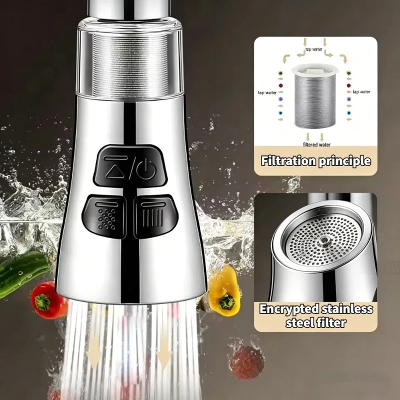 Kitchen Faucet Extender With Filter Function Universal 720° Rotate Aerator Splash Filter Washbasin Faucet Bubbler Nozzle Aerator Peaceful Pleasures Health and Wellness
