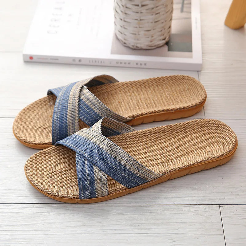 Men's Linen Flip Flops | Non-Slip Summer Slides & Sandals