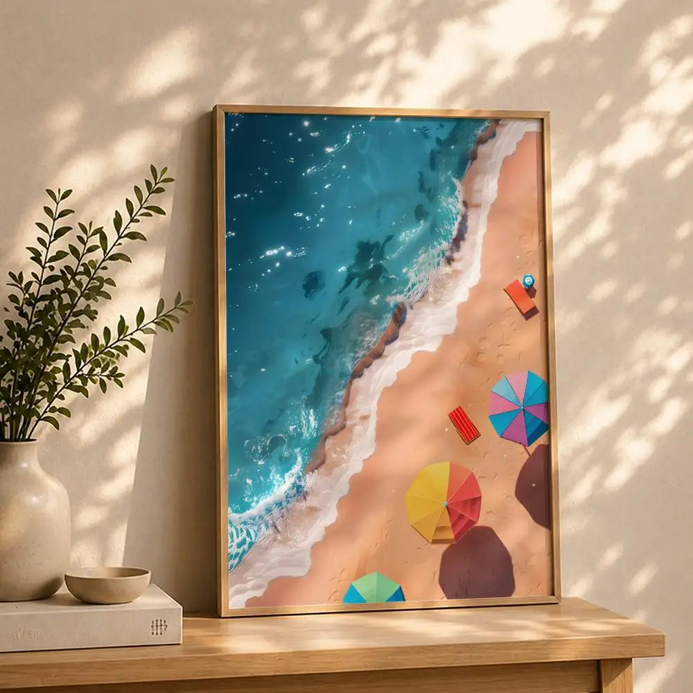 Scenery B-Beach Sea OceanS Poster HD Self Adhesive Waterproof Wall Art Ideal for Home Office Dorm Bedroom Great Gift Peaceful Pleasures Health and Wellness White3 15X20cmNoframe