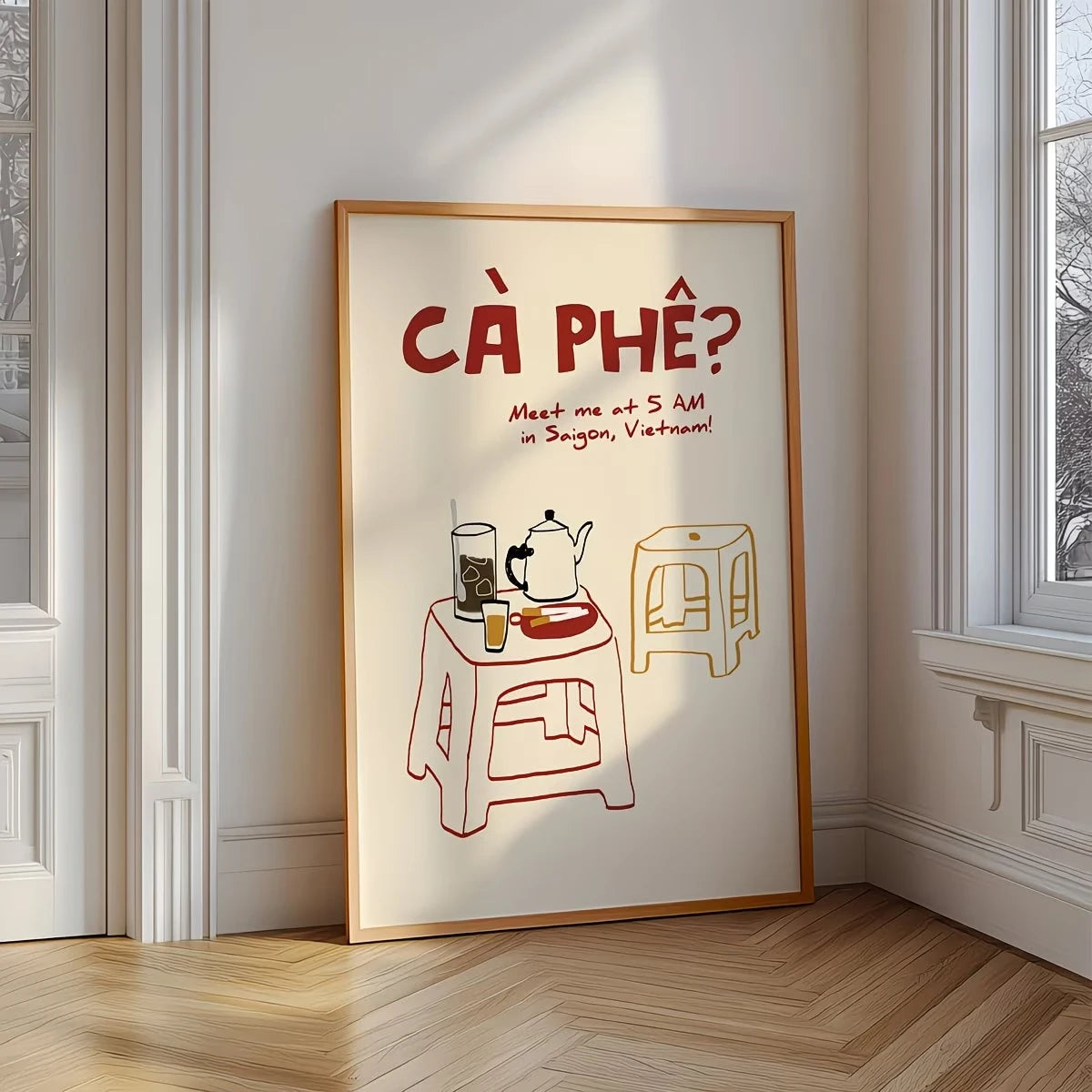 Vietnam Sidewalk Coffee Canvas Wall Art Print | Home Decor