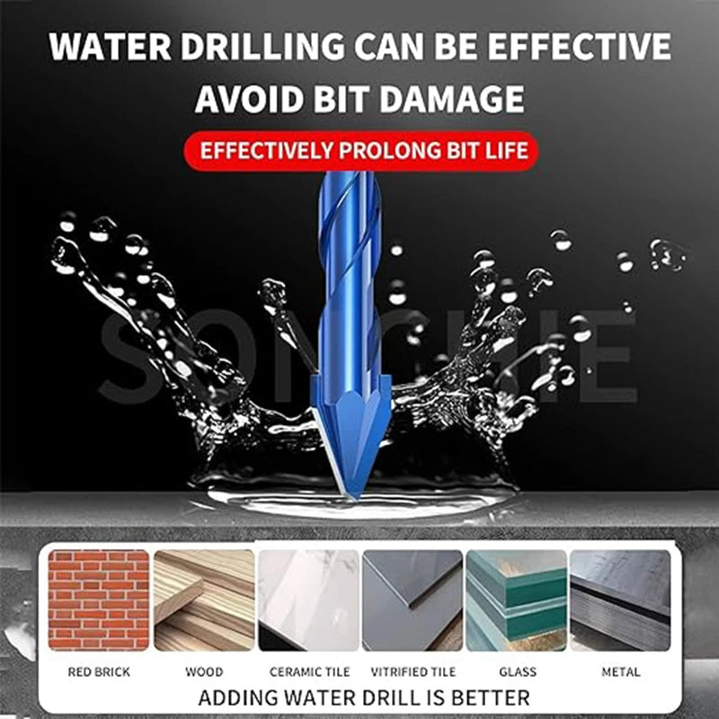 Superhard Drill Bit High-Strength Eccentric Twist Drill Bits Oblique Head Eccentric Glass Tile Drilling Concrete Drill Bit Set Peaceful Pleasures Health and Wellness