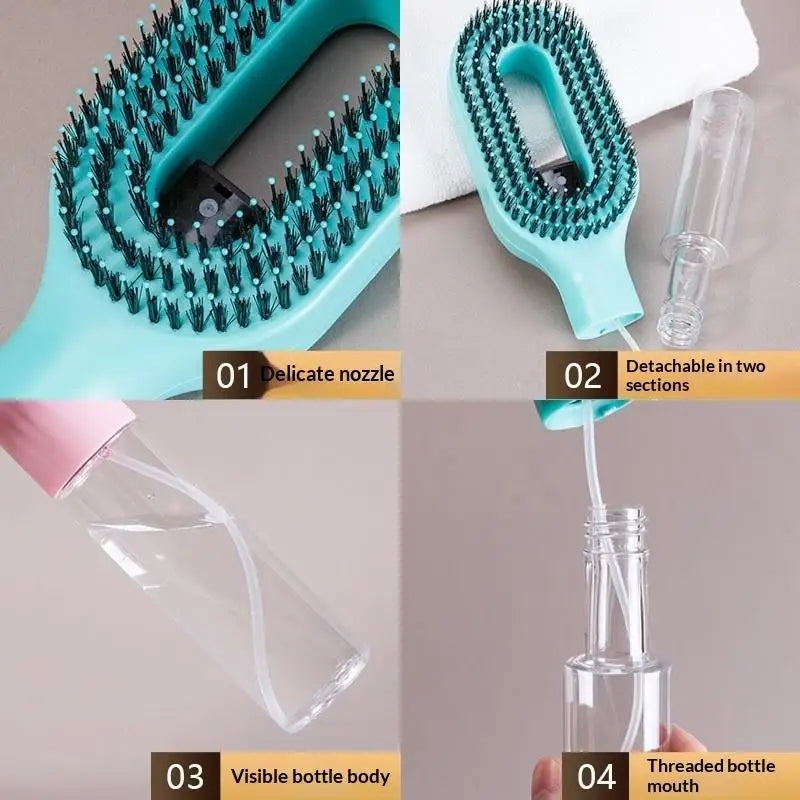 2-in-1 Spray Hair Brush – Detangling Mist Comb Styling Tool