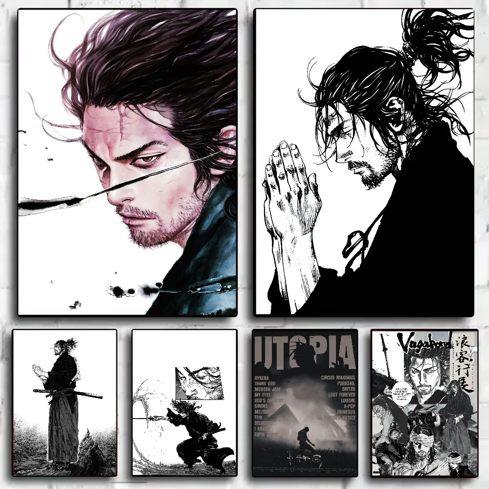 Vagabond Manga Poster – HD Waterproof Sticky Wall Art Decor Manga Wall Poster Peaceful Pleasures Health and Wellness
