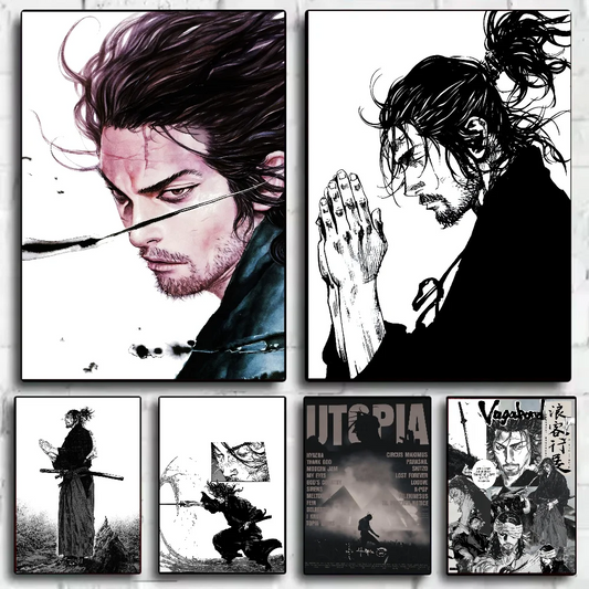Vagabond Manga Poster – HD Waterproof Sticky Wall Art Decor Manga Wall Poster Peaceful Pleasures Health and Wellness
