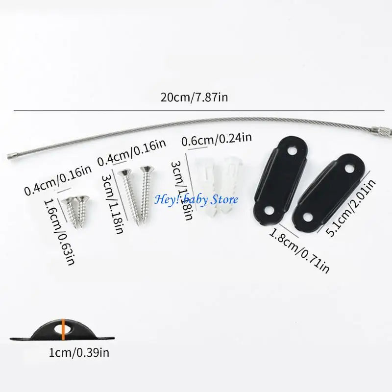 Anti-Tip Furniture Anchors 2-Pack | Metal Wall Safety Straps