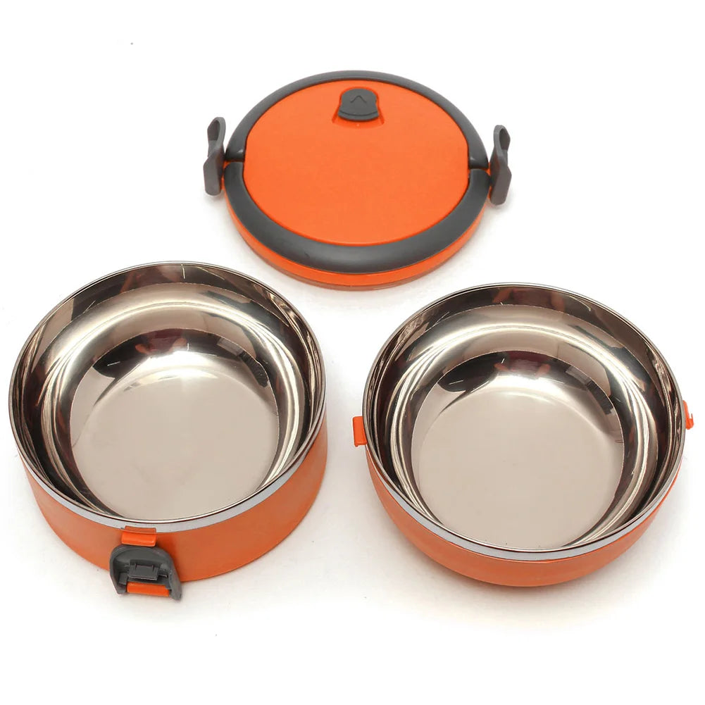 Stainless Steel Bento Lunch Box Lunch Box with 2 Compartments for Students Workers Business Men Peaceful Pleasures Health and Wellness