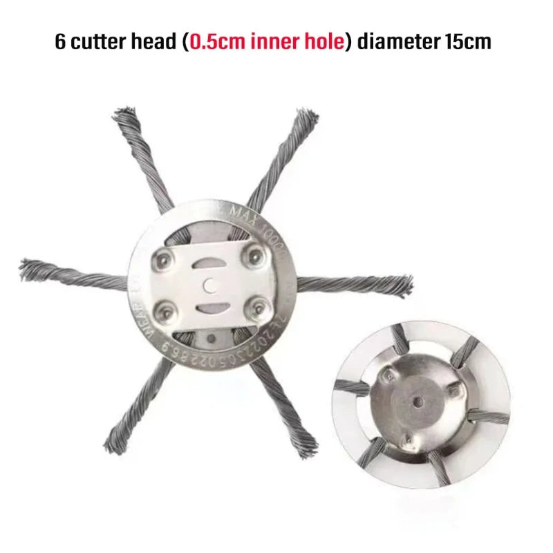 Weed Brush Head Steel Wire Wheel Grass Trimmer Head Removal Moss Rust Lawn Mower Grass Brush Disc Weed Brush Trimmer Heads Peaceful Pleasures Health and Wellness 5.5.mm -6 Cutter