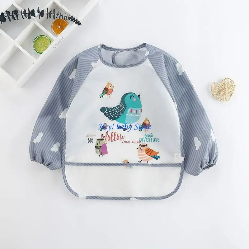 Reversible Waterproof Baby Bib | Cartoon Polyester Feeding Apron
