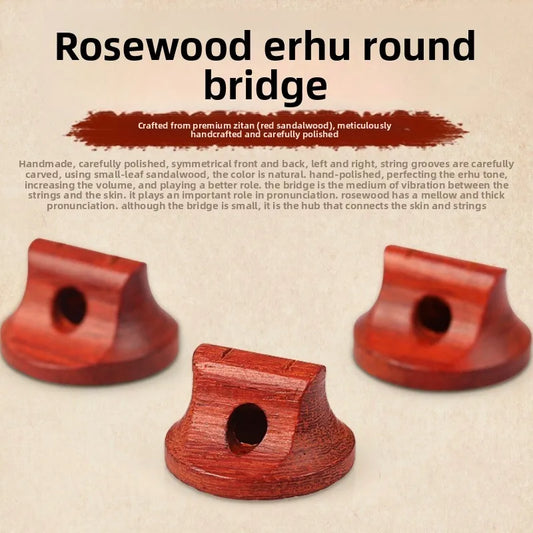 Rosewood Erhu Bridges Durable Musical Instrument Wooden Parts Sound Peaceful Pleasures Health and Wellness