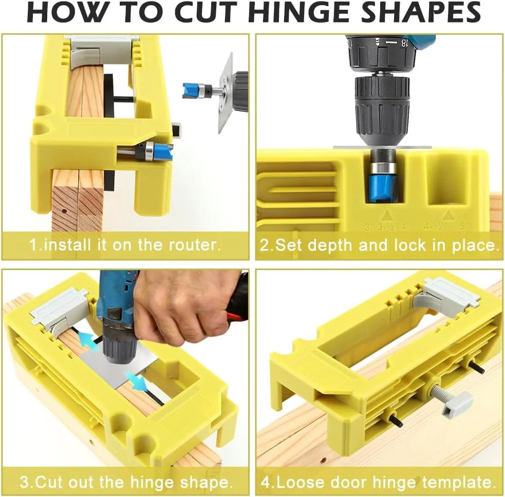 Door Hinge Jig Mortiser Installation Adjustment Tool Router Template