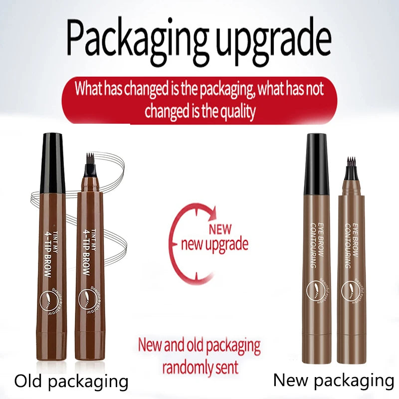 Four-pronged eyebrow pencil, four-end, long-lasting, non-smudged, water-resistant, anti-smudged eyebrow pencil Peaceful Pleasures Health and Wellness