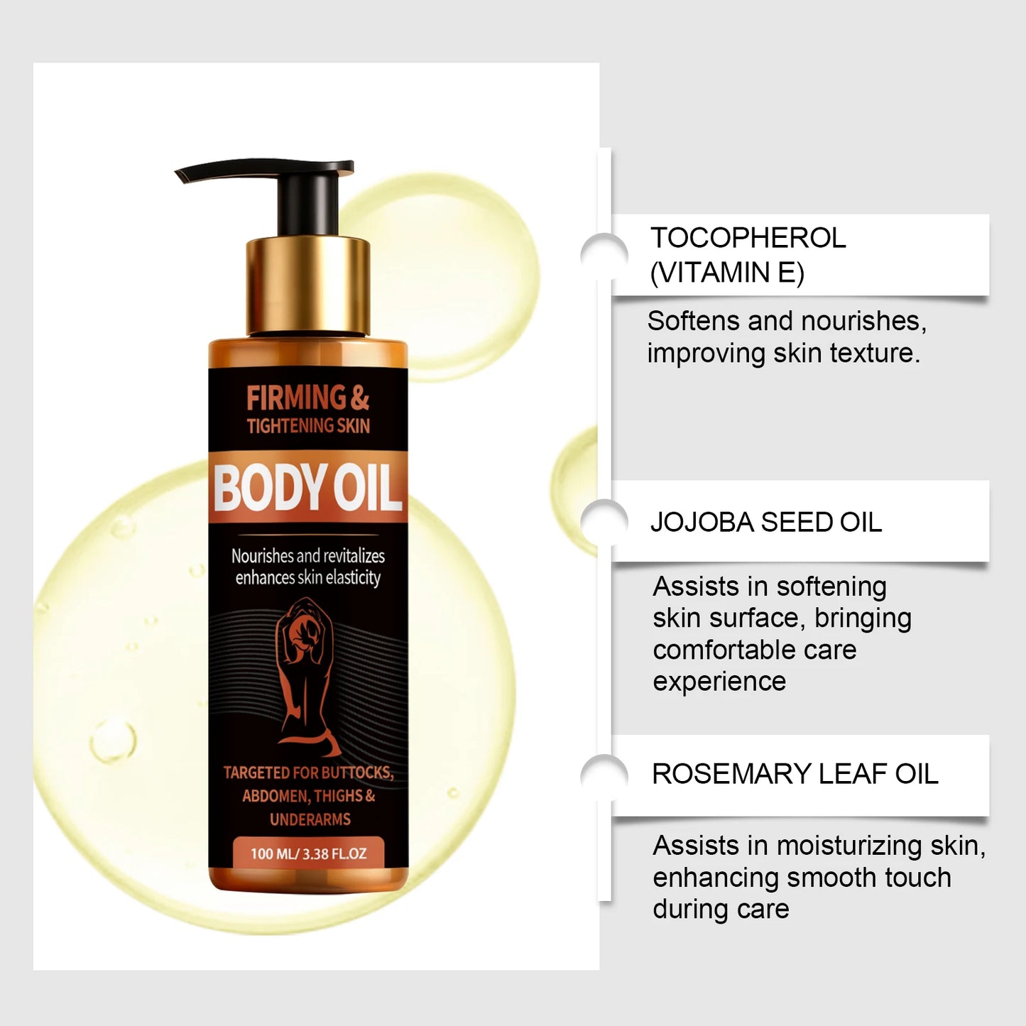 Firming Body Oil – Vitamin E, Jojoba & Rosemary | 100ml