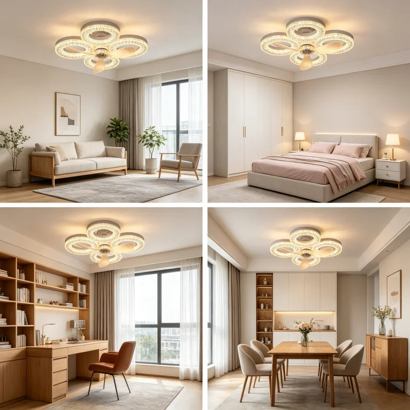 RUNTOIN 48W Ceiling Fan Light | Remote & Dimmable 3000K–6500K