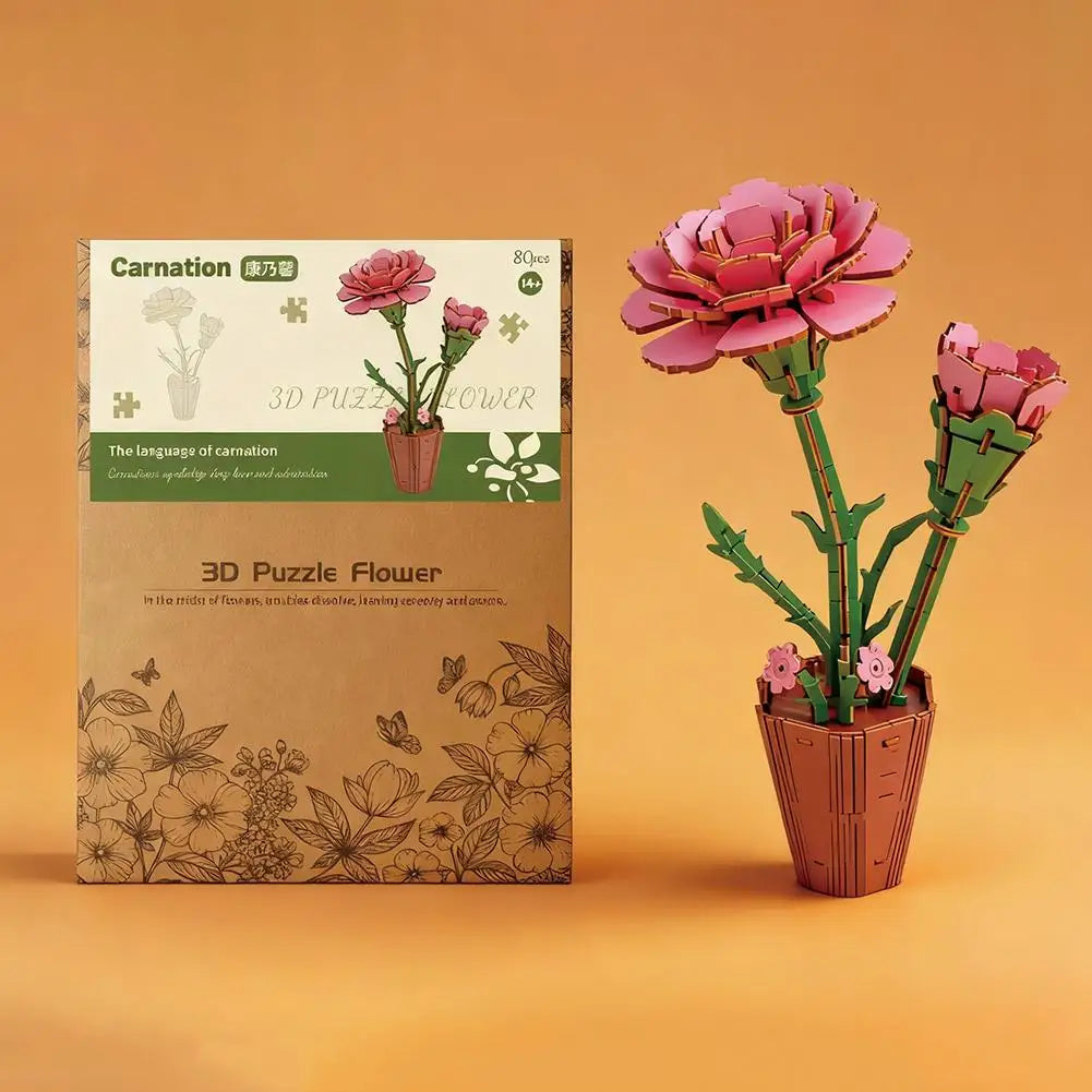 3D Wooden Flower Puzzle Kit for DIY Home Decoration Peaceful Pleasures Health and Wellness