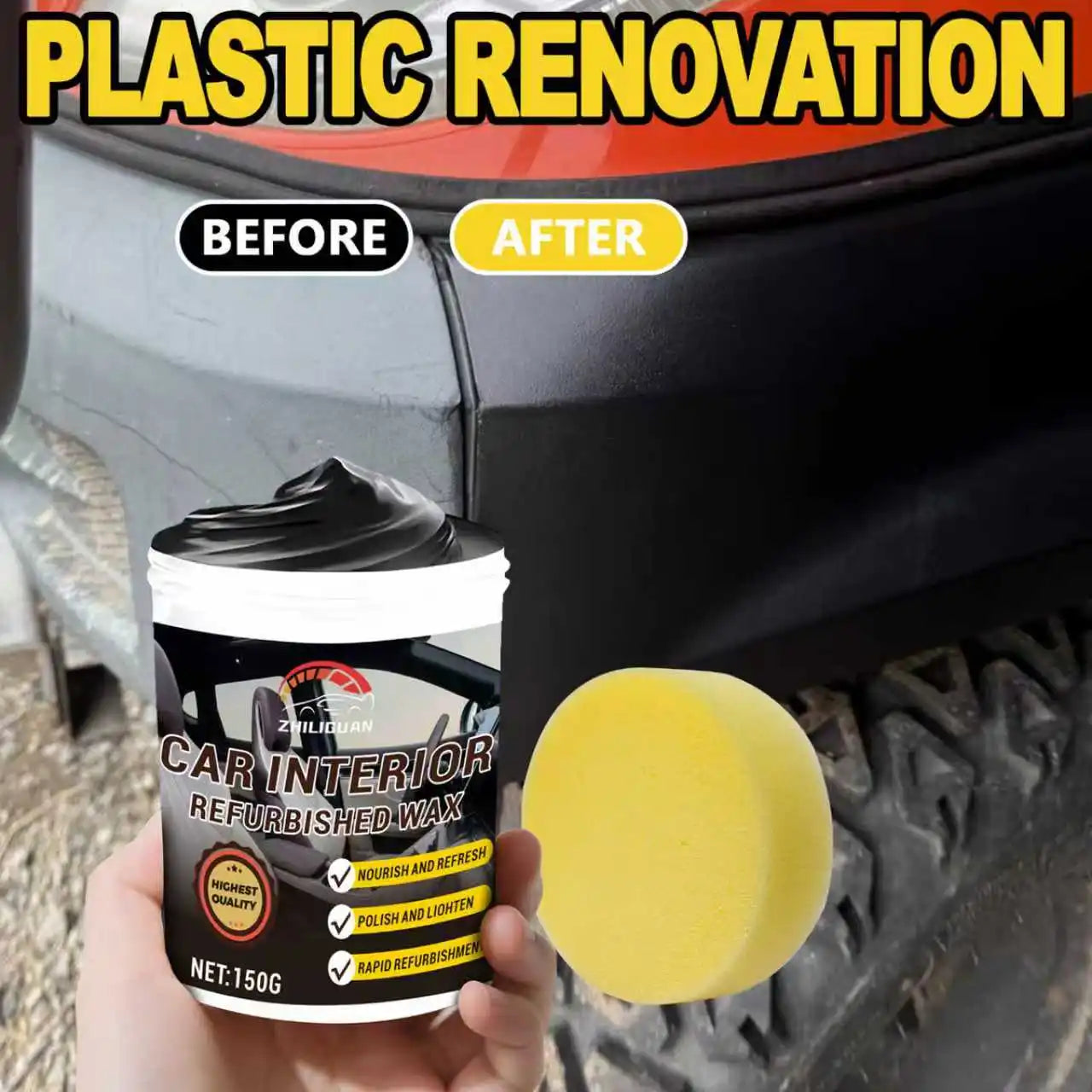 Car Plastic Repair Paste – Dashboard & Tire Restorer Wax