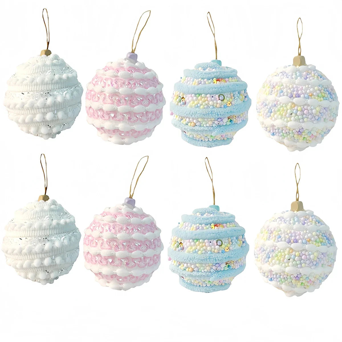 Elegant 8CM Christmas Ball Ornaments Set of 3 | Holiday Decor