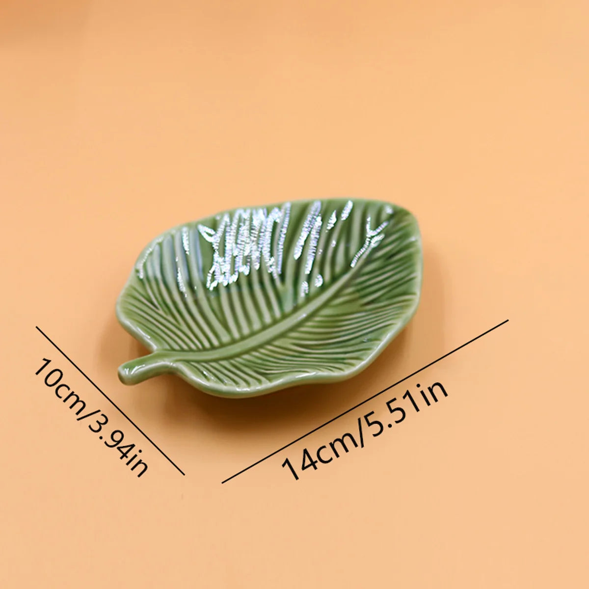 1Pcs Leaf-Shaped Jewelry Organizer Tray for Rings, Earrings, Bracelets & Keys‌ Storage Tray Peaceful Pleasures Health and Wellness green