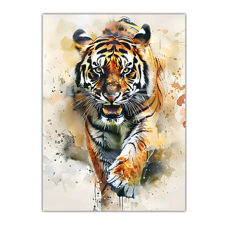 Modern Minimalist Tiger Canvas Wall Art – Wildlife Poster Print Canvas Wall Art Peaceful Pleasures Health and Wellness 04 15x20cm No Frame China Mainland