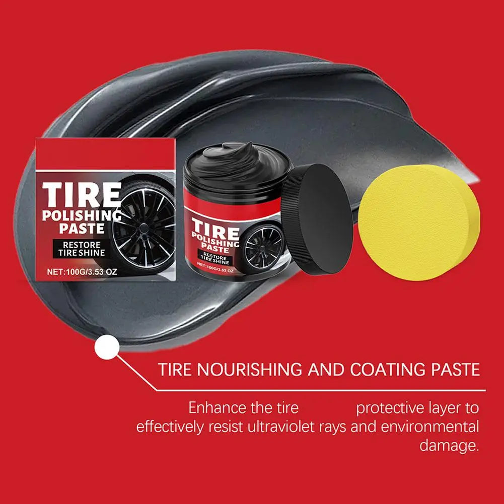 Car Tire Polishing Cream Refurbishing Cream Anti Crack Tire Care Portable Shine Enhancer Waterproof Long Lasting Auto Detailing Peaceful Pleasures Health and Wellness