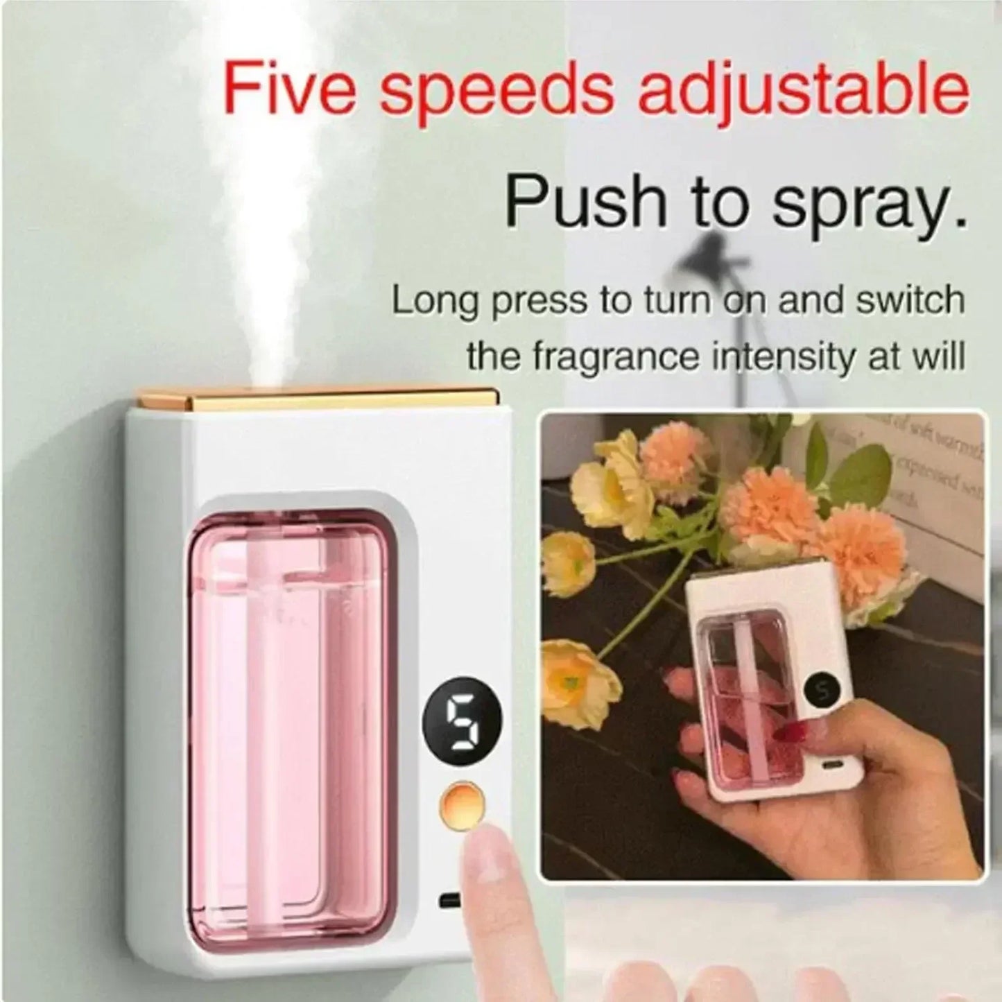 Automatic Smart Essential Oil Diffuser Wall Mounted Aromatherapy Humidifier with Air Deodorization for Bathroom Peaceful Pleasures Health and Wellness